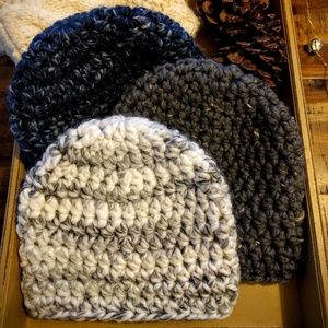 Chunky, warm, soft, men's handmade crochet beanie